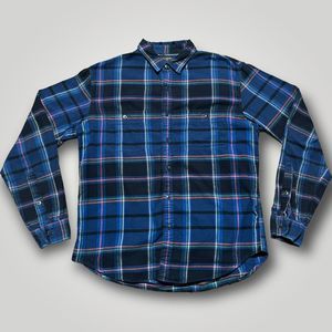 J.CREW Multicolor Plaid Flannel Long Sleeve Button Up Shirt Men's Size Large